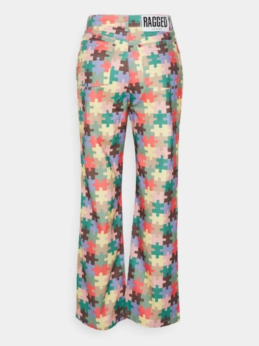 The Ragged Priest Puzzle Jeans Multicolor Wide Leg High Rise NWT Size 30